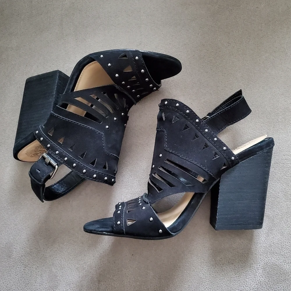Vince Camuto Women's Smoke Show Black Reston Sandals 6M MSRP 129